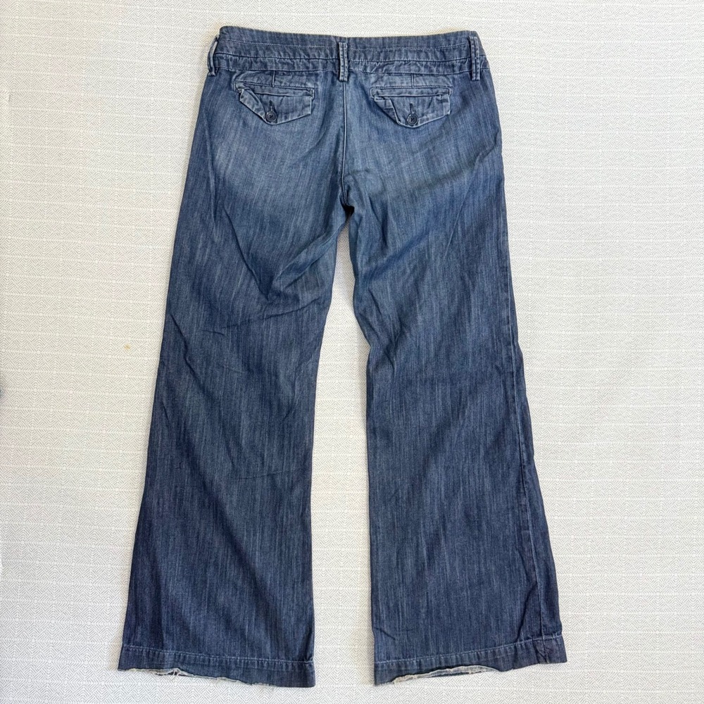 American Eagle Women 10 Reg Wide Leg Jeans Medium Wash Cotton Denim - Picture 7 of 7
